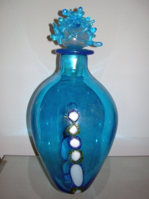 Anemone vase in blown glass with murrine