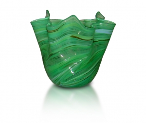 Green striped fazzoletto vase
