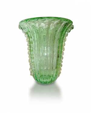 Green tulip vase